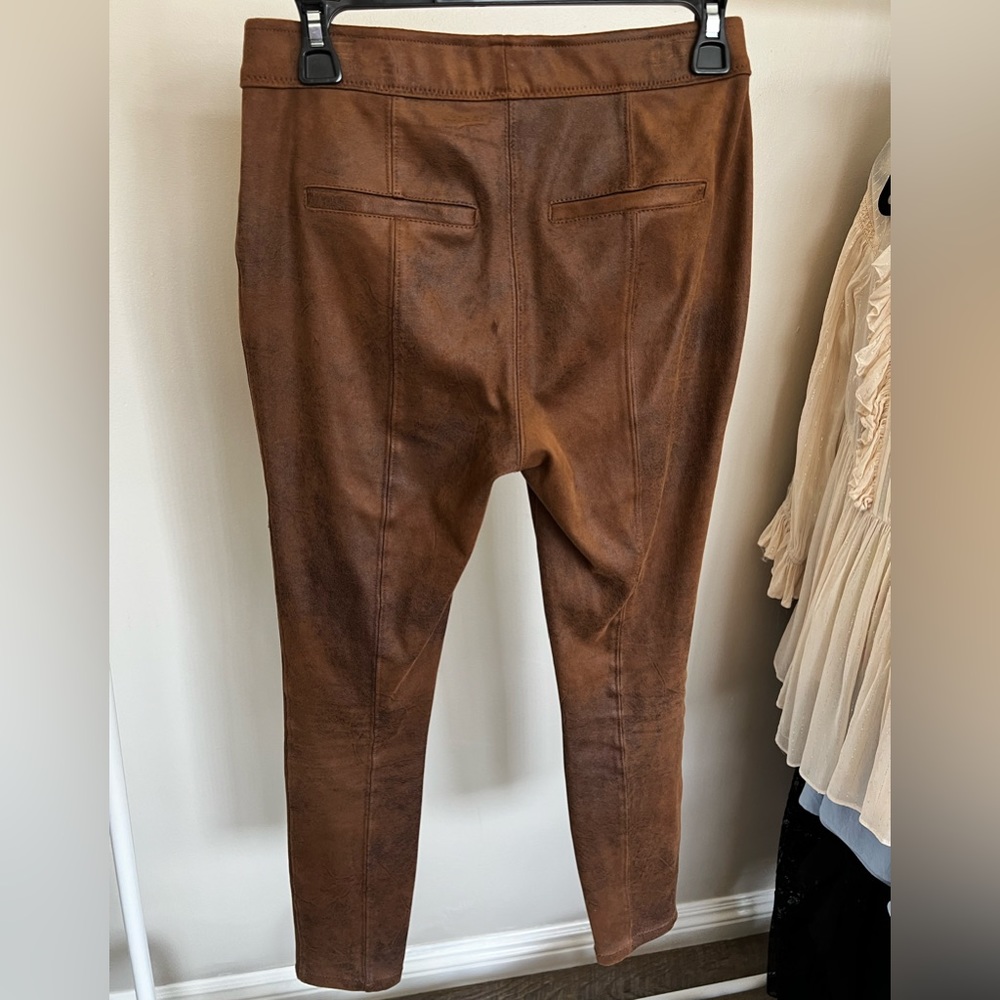 FREE PEOPLE BROWN FAUX SUEDE SKINNY PANTS SIZE 26